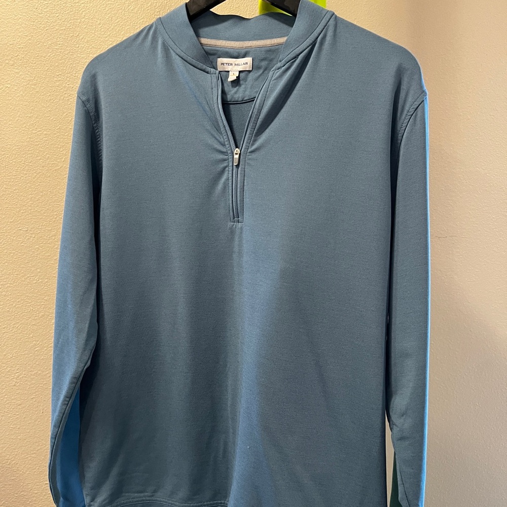 Peter Millar Blue Zip Up Sweater